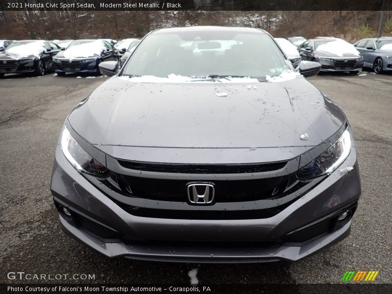Modern Steel Metallic / Black 2021 Honda Civic Sport Sedan