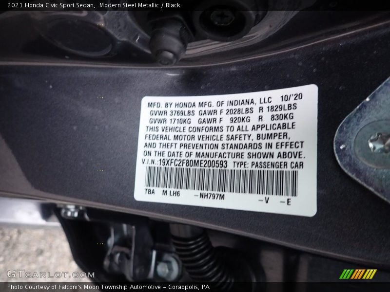 Modern Steel Metallic / Black 2021 Honda Civic Sport Sedan