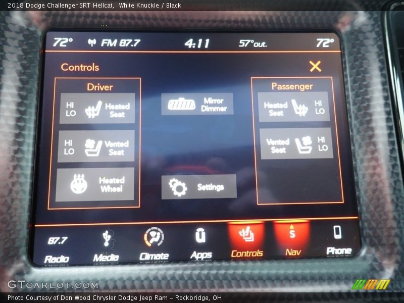 White Knuckle / Black 2018 Dodge Challenger SRT Hellcat