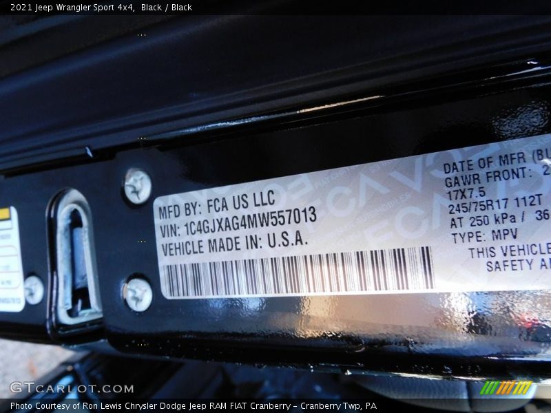 Black / Black 2021 Jeep Wrangler Sport 4x4