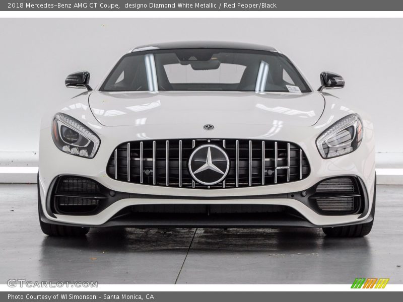 designo Diamond White Metallic / Red Pepper/Black 2018 Mercedes-Benz AMG GT Coupe