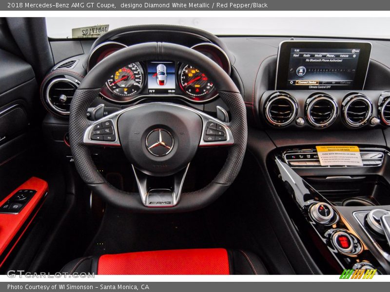 designo Diamond White Metallic / Red Pepper/Black 2018 Mercedes-Benz AMG GT Coupe