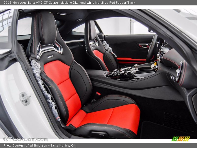 designo Diamond White Metallic / Red Pepper/Black 2018 Mercedes-Benz AMG GT Coupe