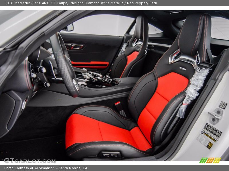 designo Diamond White Metallic / Red Pepper/Black 2018 Mercedes-Benz AMG GT Coupe