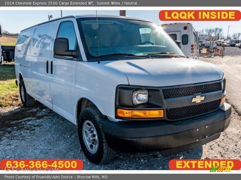 Summit White / Neutral 2014 Chevrolet Express 3500 Cargo Extended WT