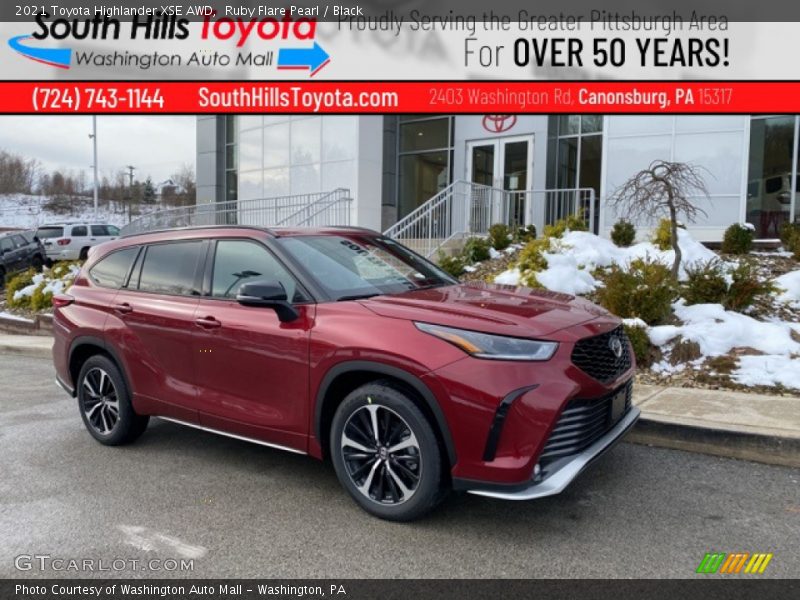 Ruby Flare Pearl / Black 2021 Toyota Highlander XSE AWD