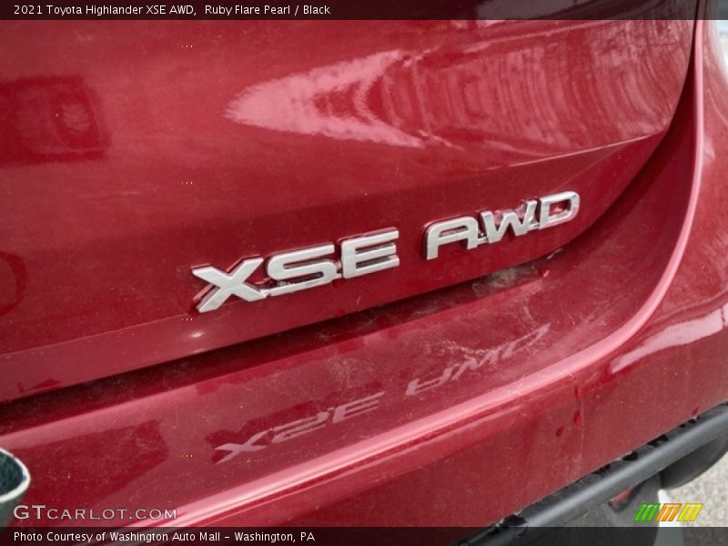 Ruby Flare Pearl / Black 2021 Toyota Highlander XSE AWD