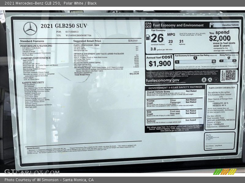 Polar White / Black 2021 Mercedes-Benz GLB 250