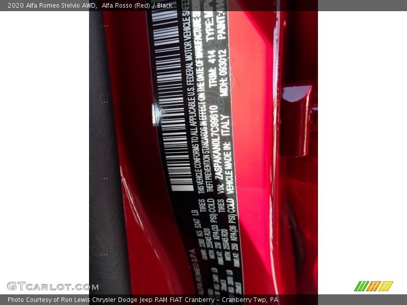 Alfa Rosso (Red) / Black 2020 Alfa Romeo Stelvio AWD