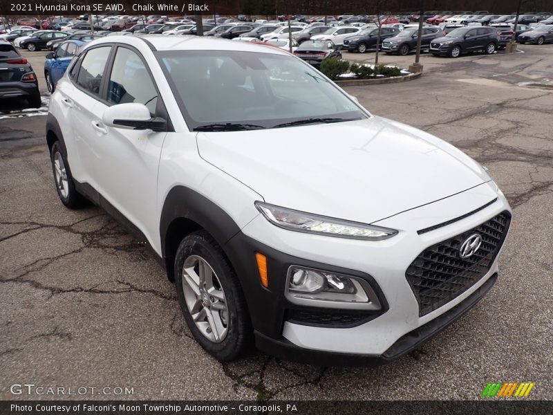 Chalk White / Black 2021 Hyundai Kona SE AWD