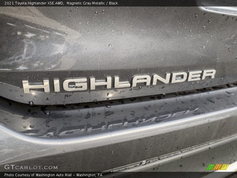 Magnetic Gray Metallic / Black 2021 Toyota Highlander XSE AWD