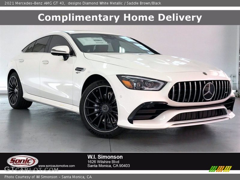 designo Diamond White Metallic / Saddle Brown/Black 2021 Mercedes-Benz AMG GT 43