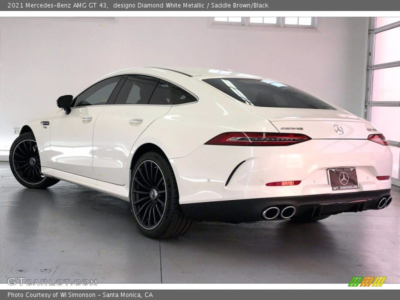designo Diamond White Metallic / Saddle Brown/Black 2021 Mercedes-Benz AMG GT 43