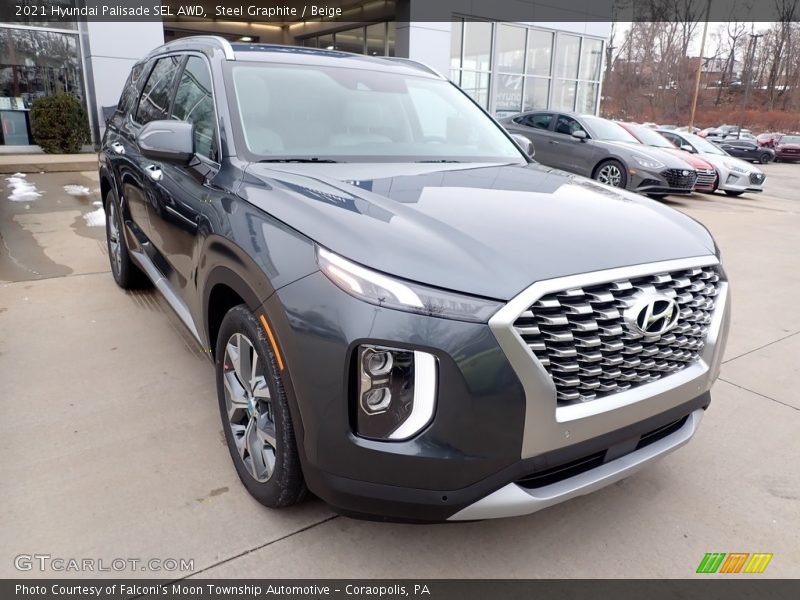 Steel Graphite / Beige 2021 Hyundai Palisade SEL AWD