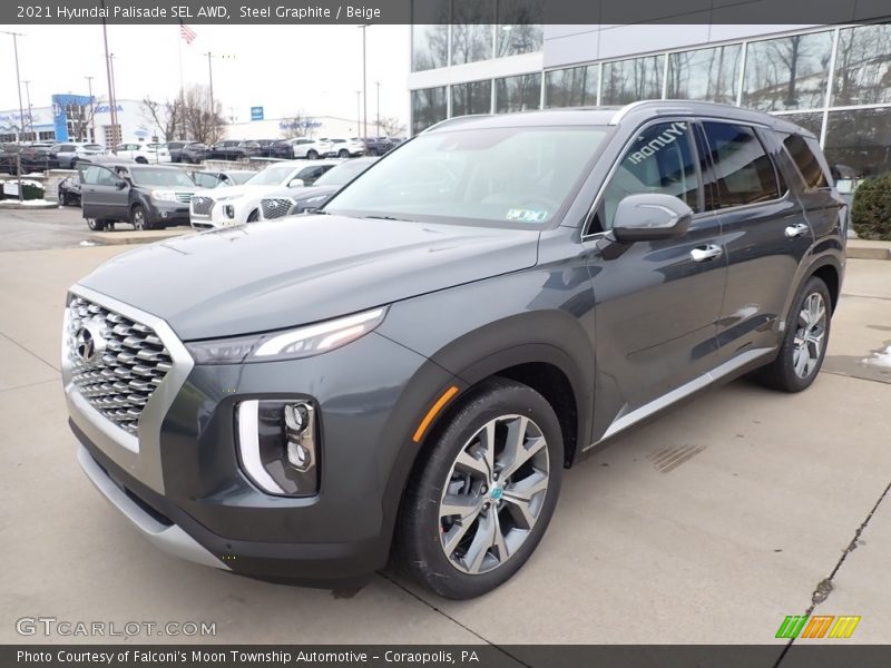 Steel Graphite / Beige 2021 Hyundai Palisade SEL AWD