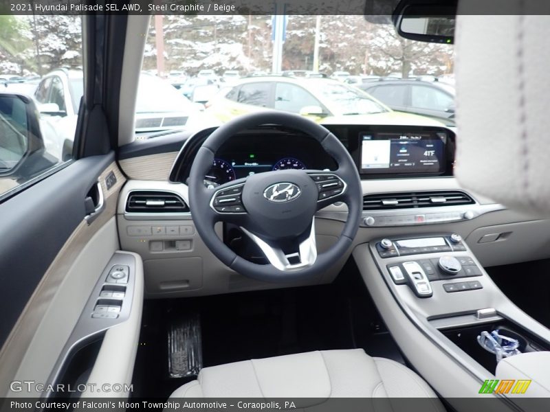 Steel Graphite / Beige 2021 Hyundai Palisade SEL AWD