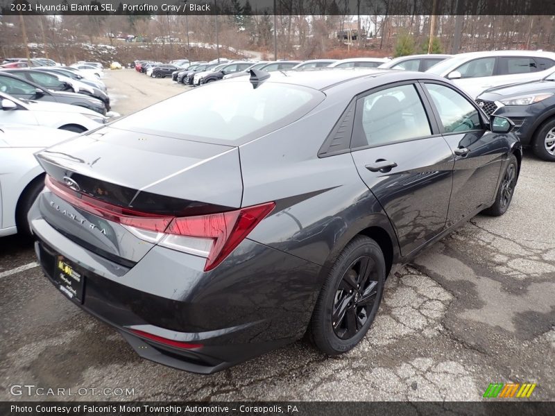 Portofino Gray / Black 2021 Hyundai Elantra SEL