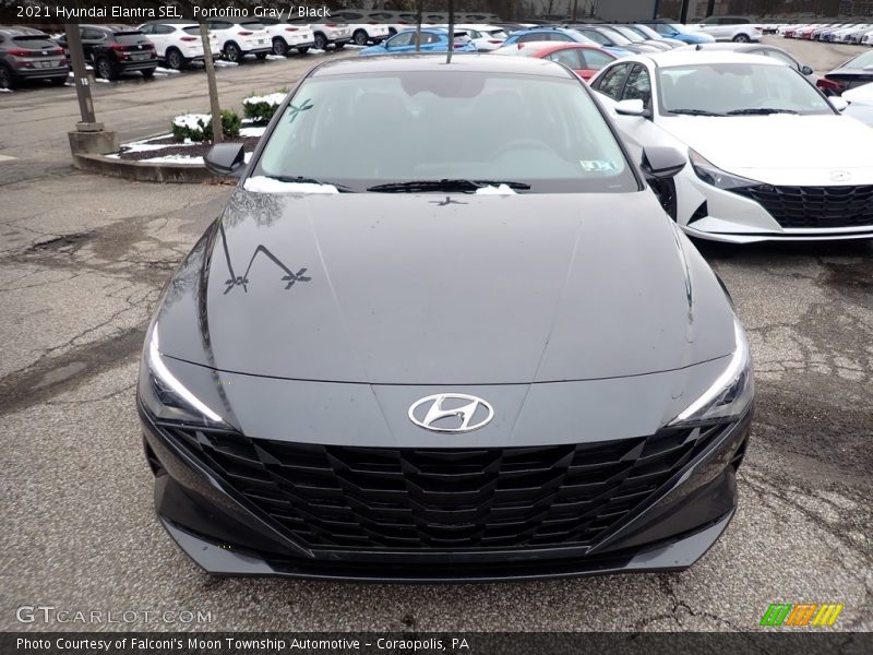 Portofino Gray / Black 2021 Hyundai Elantra SEL