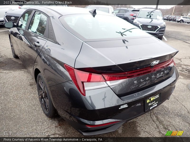 Portofino Gray / Black 2021 Hyundai Elantra SEL