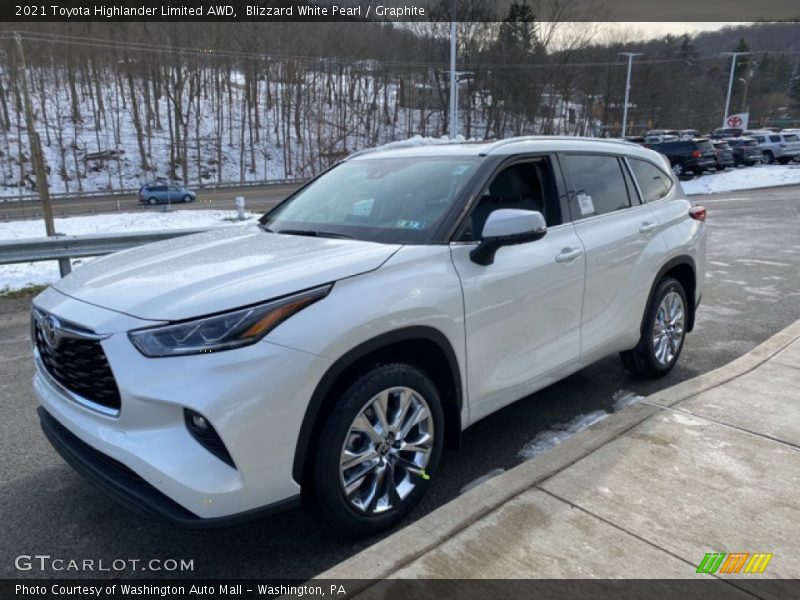 Blizzard White Pearl / Graphite 2021 Toyota Highlander Limited AWD