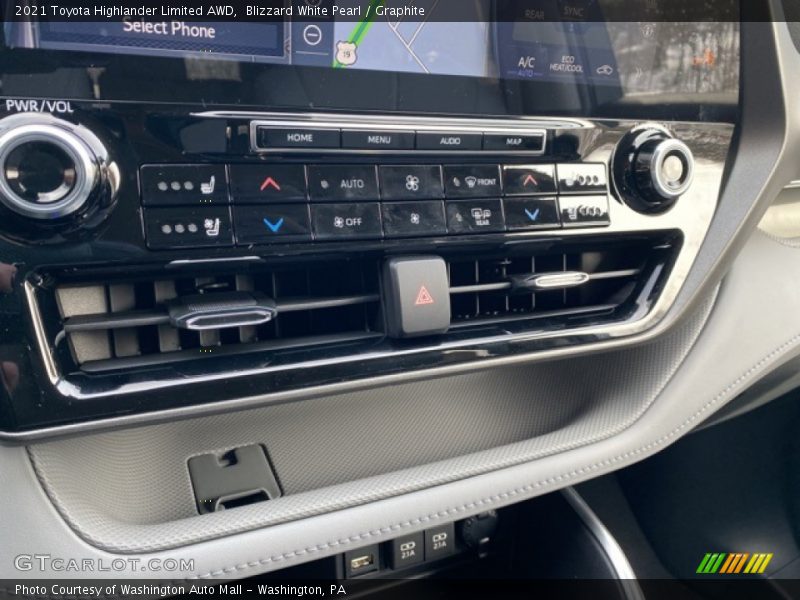 Blizzard White Pearl / Graphite 2021 Toyota Highlander Limited AWD