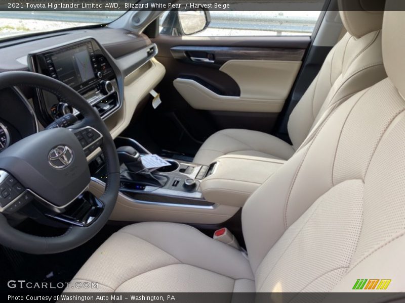 Blizzard White Pearl / Harvest Beige 2021 Toyota Highlander Limited AWD