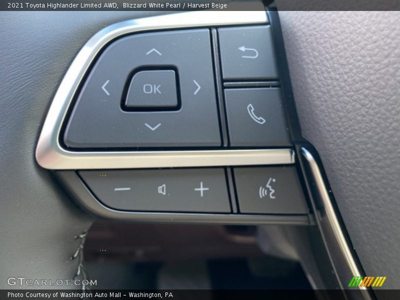 Blizzard White Pearl / Harvest Beige 2021 Toyota Highlander Limited AWD