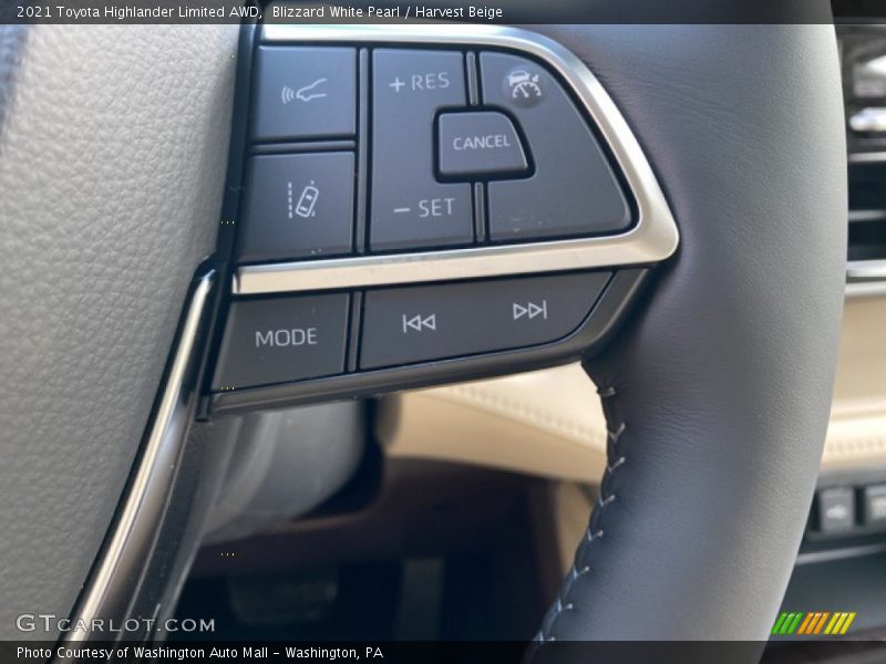 Blizzard White Pearl / Harvest Beige 2021 Toyota Highlander Limited AWD