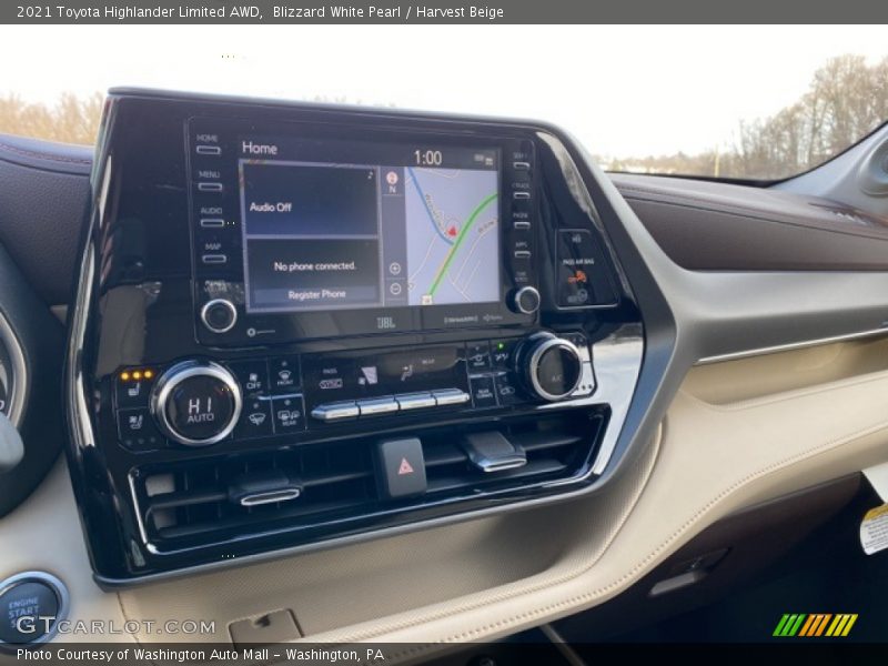 Blizzard White Pearl / Harvest Beige 2021 Toyota Highlander Limited AWD