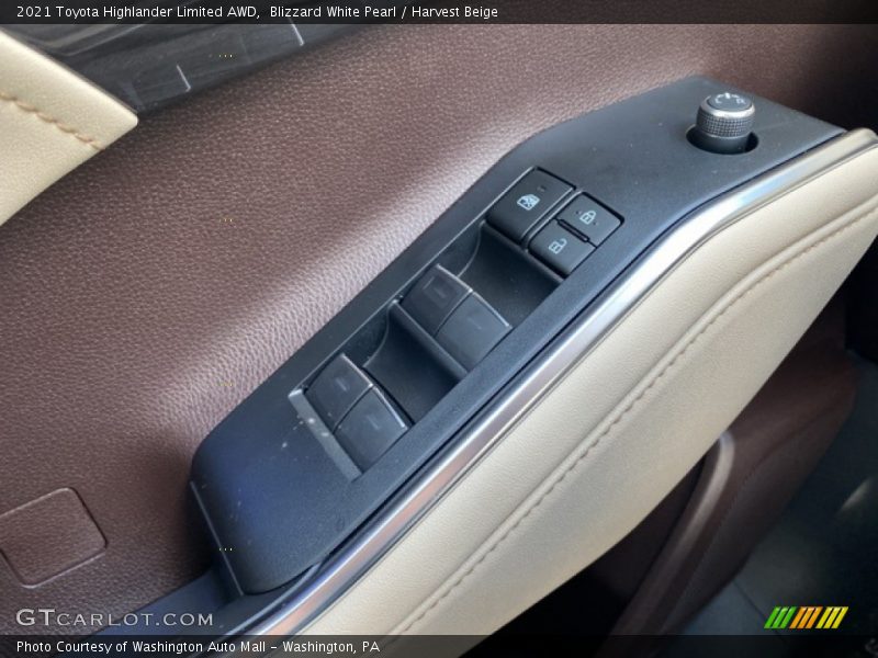 Blizzard White Pearl / Harvest Beige 2021 Toyota Highlander Limited AWD