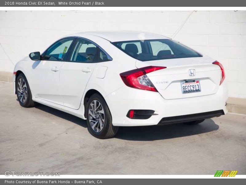 White Orchid Pearl / Black 2018 Honda Civic EX Sedan