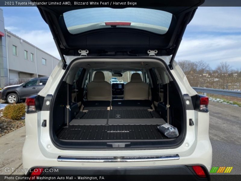 Blizzard White Pearl / Harvest Beige 2021 Toyota Highlander Limited AWD