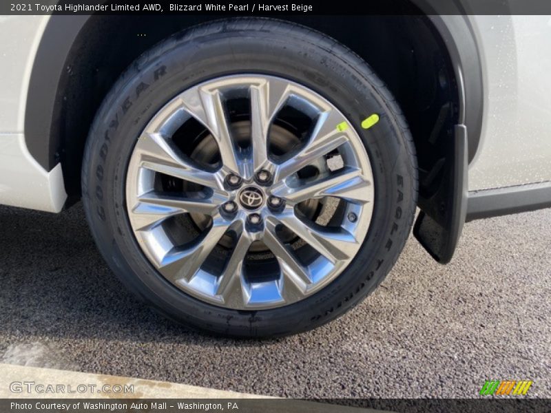Blizzard White Pearl / Harvest Beige 2021 Toyota Highlander Limited AWD