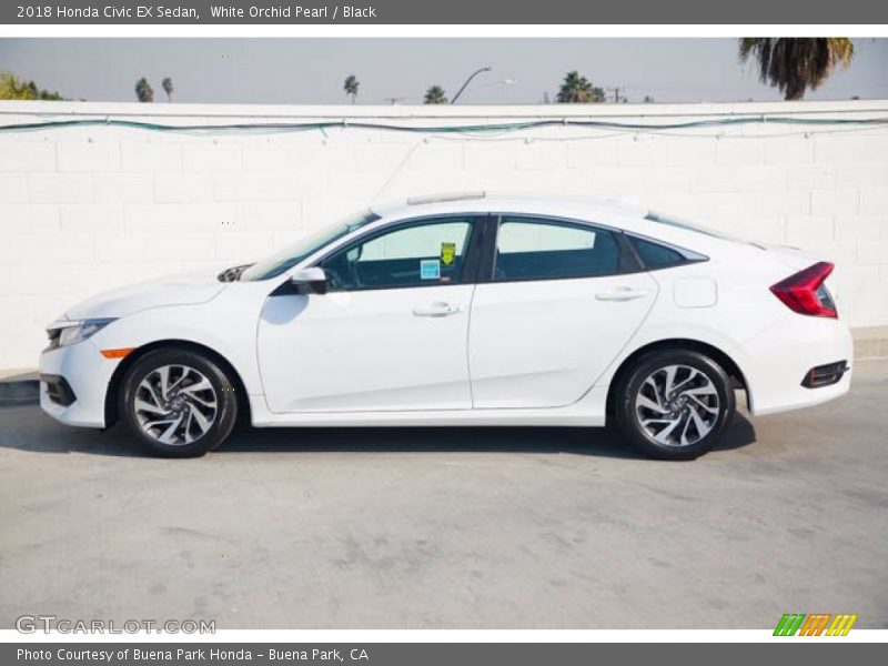 White Orchid Pearl / Black 2018 Honda Civic EX Sedan