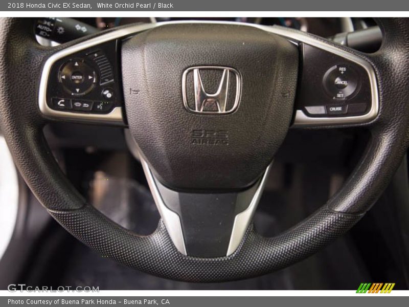 White Orchid Pearl / Black 2018 Honda Civic EX Sedan