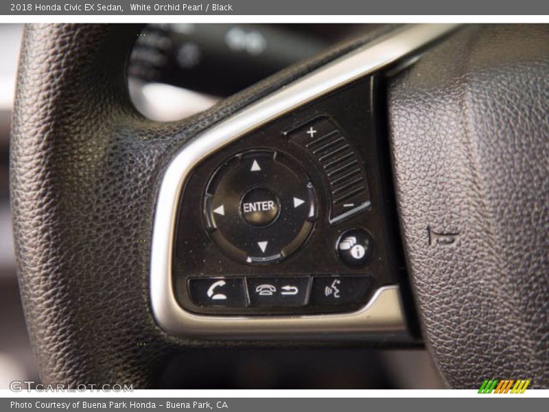 White Orchid Pearl / Black 2018 Honda Civic EX Sedan