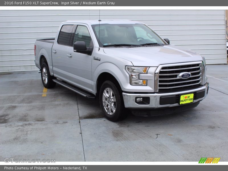 Ingot Silver / Medium Earth Gray 2016 Ford F150 XLT SuperCrew