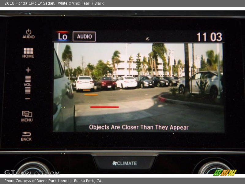 White Orchid Pearl / Black 2018 Honda Civic EX Sedan