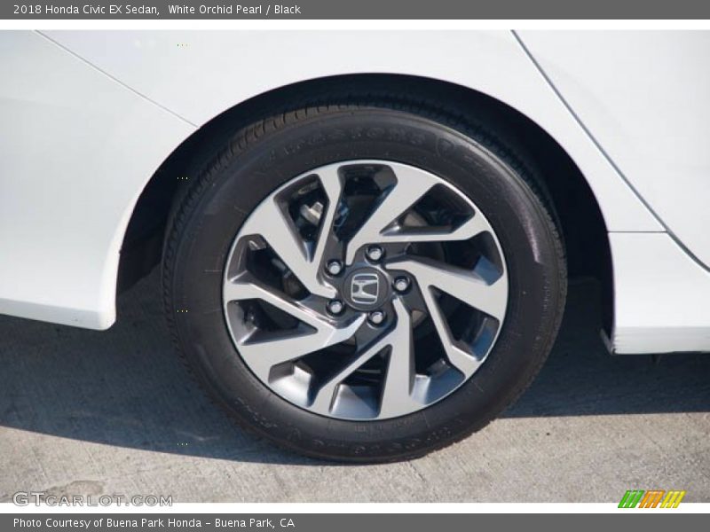 White Orchid Pearl / Black 2018 Honda Civic EX Sedan