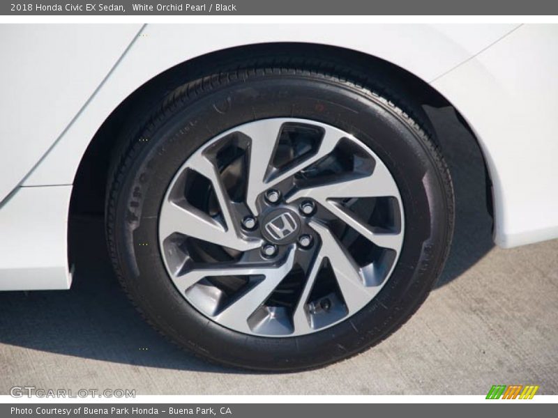 White Orchid Pearl / Black 2018 Honda Civic EX Sedan