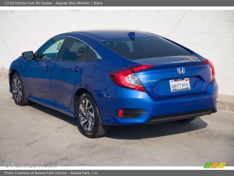 Aegean Blue Metallic / Black 2018 Honda Civic EX Sedan