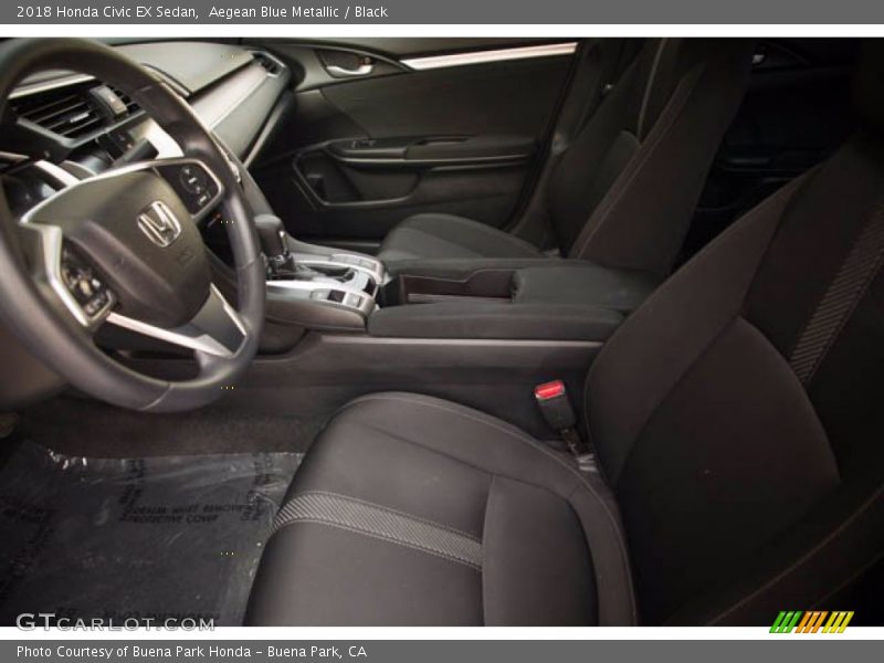 Aegean Blue Metallic / Black 2018 Honda Civic EX Sedan