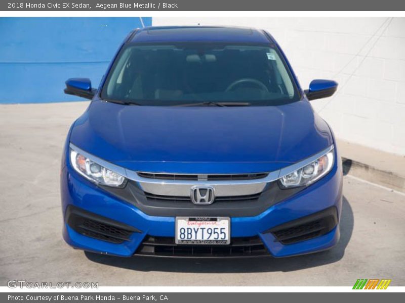 Aegean Blue Metallic / Black 2018 Honda Civic EX Sedan