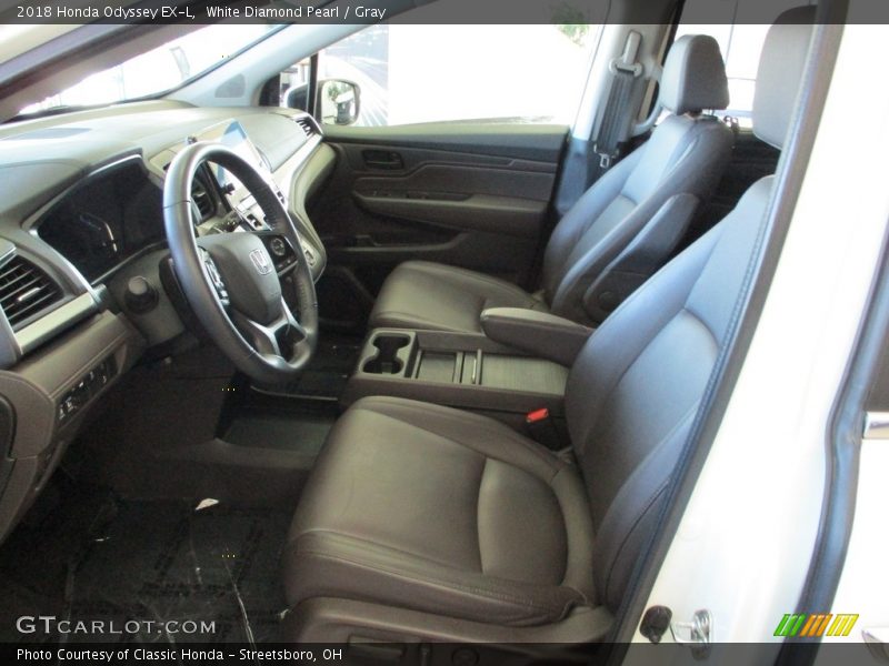 White Diamond Pearl / Gray 2018 Honda Odyssey EX-L