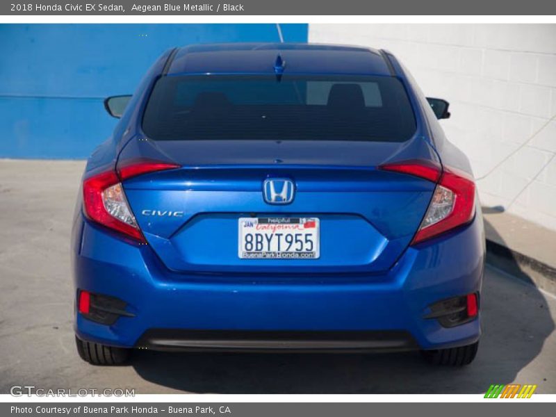 Aegean Blue Metallic / Black 2018 Honda Civic EX Sedan