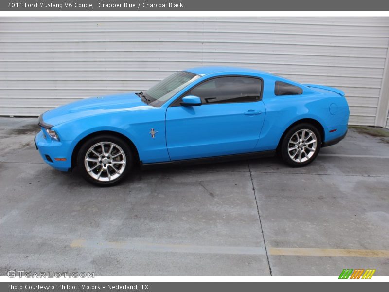 Grabber Blue / Charcoal Black 2011 Ford Mustang V6 Coupe