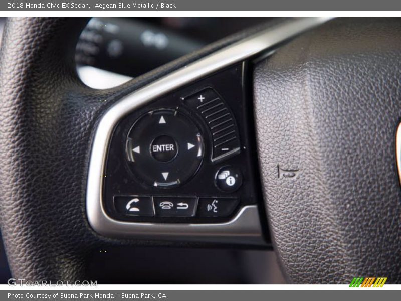Aegean Blue Metallic / Black 2018 Honda Civic EX Sedan