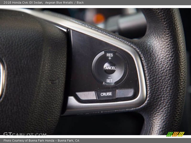Aegean Blue Metallic / Black 2018 Honda Civic EX Sedan
