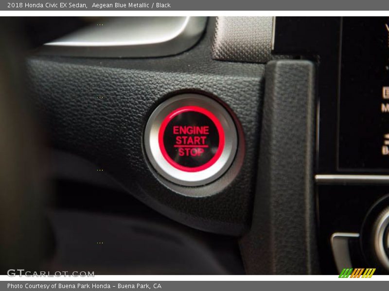 Aegean Blue Metallic / Black 2018 Honda Civic EX Sedan