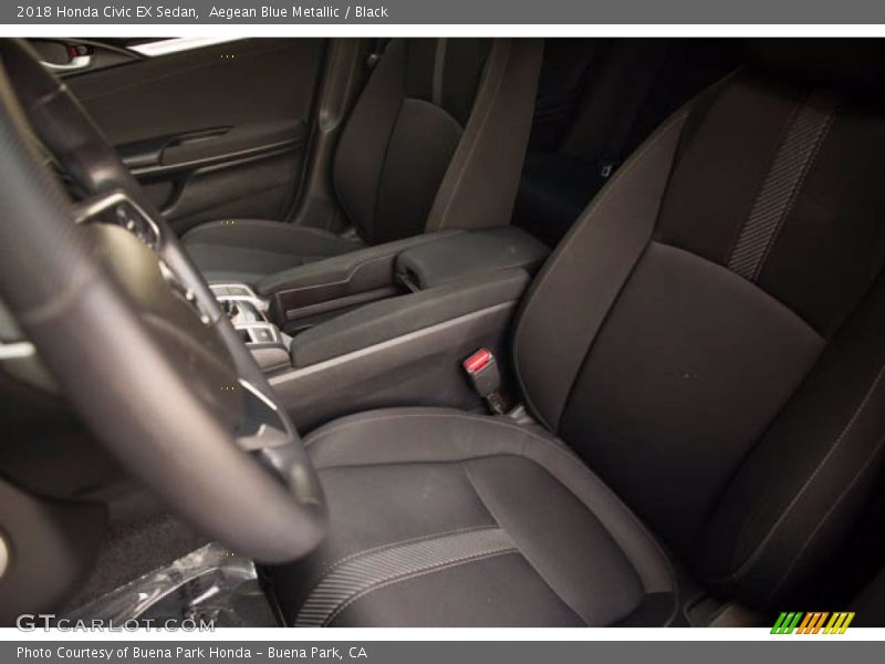 Aegean Blue Metallic / Black 2018 Honda Civic EX Sedan
